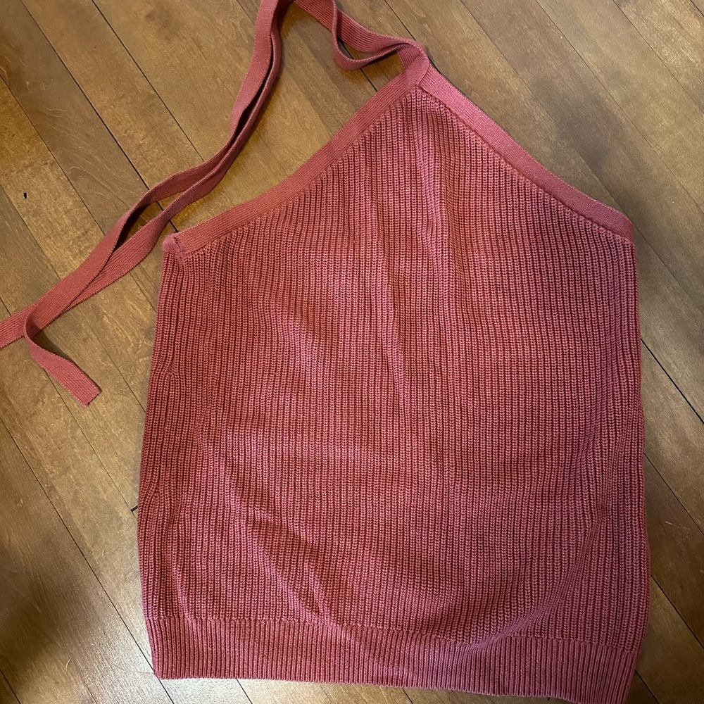 J.Crew Copper Colored, Cashmere/Cotton Blend Halter Sweater-Tank. Size XL.